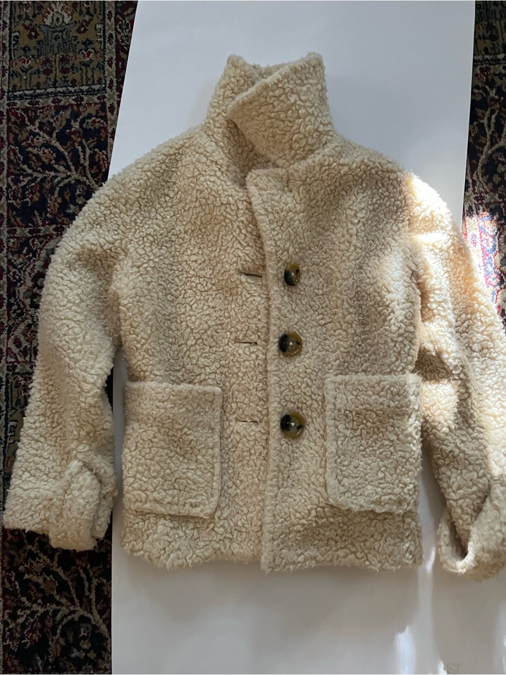 Free People Cream Sherpa Puffer Jacket for Kids